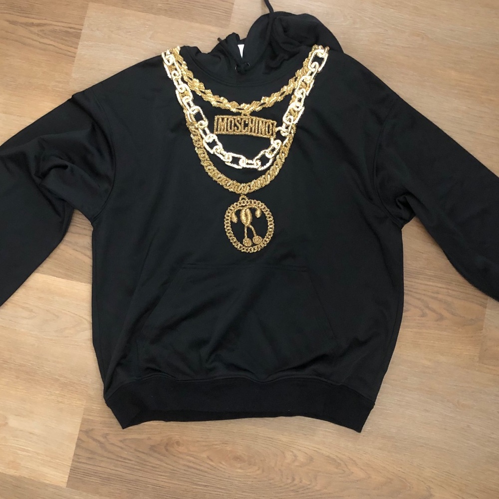 H&M MOSCHINO BLACK SWEATSHIRT HOODIE